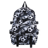 Vintage Nylon Football Print Backpack Large Capacity Travel Backpacks