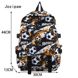 Vintage Nylon Football Print Backpack Large Capacity Travel Backpacks