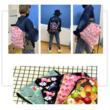 Vintage Oil Angel Print Drawstring Bags for Women