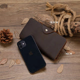 Vintage Oil Leather Men Long Wallet Money Purses Male Wallet Clutch