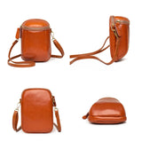 Vintage Oil Wax Leather Crossbody Bag for Women