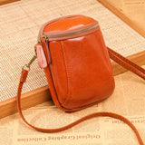 Vintage Oil Wax Leather Women's Crossbody Bag