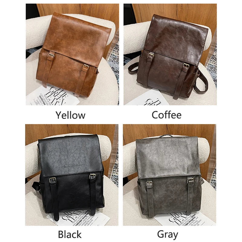 Vintage Oil Wax Leather Women Backpack School Backpack