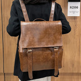 Vintage Oil Wax Leather Women Backpack School Backpack