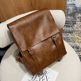 Vintage Oil Wax Leather Women Backpack School Backpack