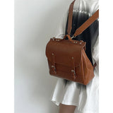 Vintage Oil Wax Leather Women's Briefcase Handbags
