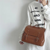 Vintage Oil Wax Leather Women's Briefcase Handbags