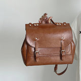 Vintage Oil Wax Leather Women's Briefcase Handbags