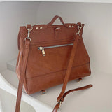 Vintage Oil Wax Leather Women's Briefcase Handbags