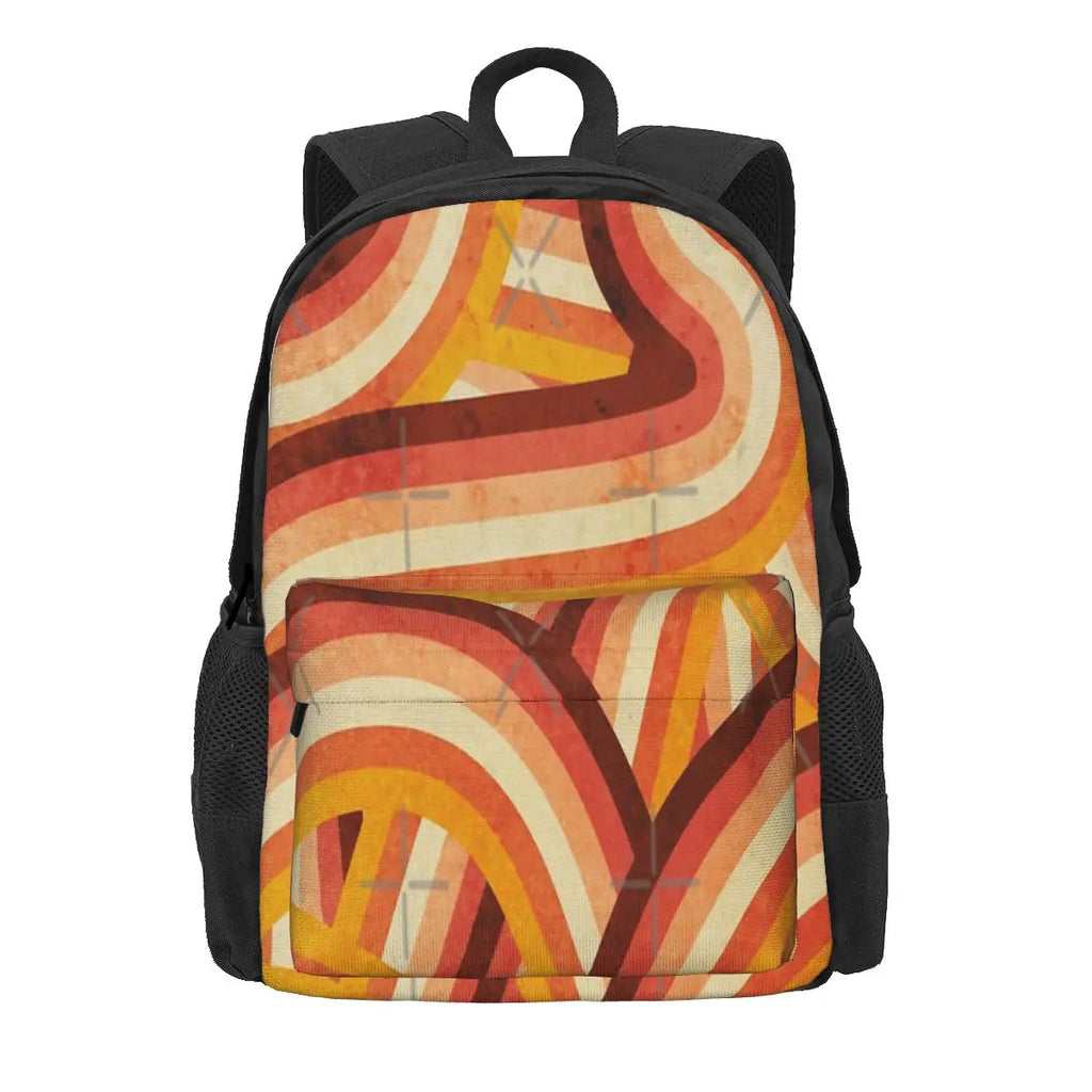 Vintage Orange Rainbow Backpack 70's Style