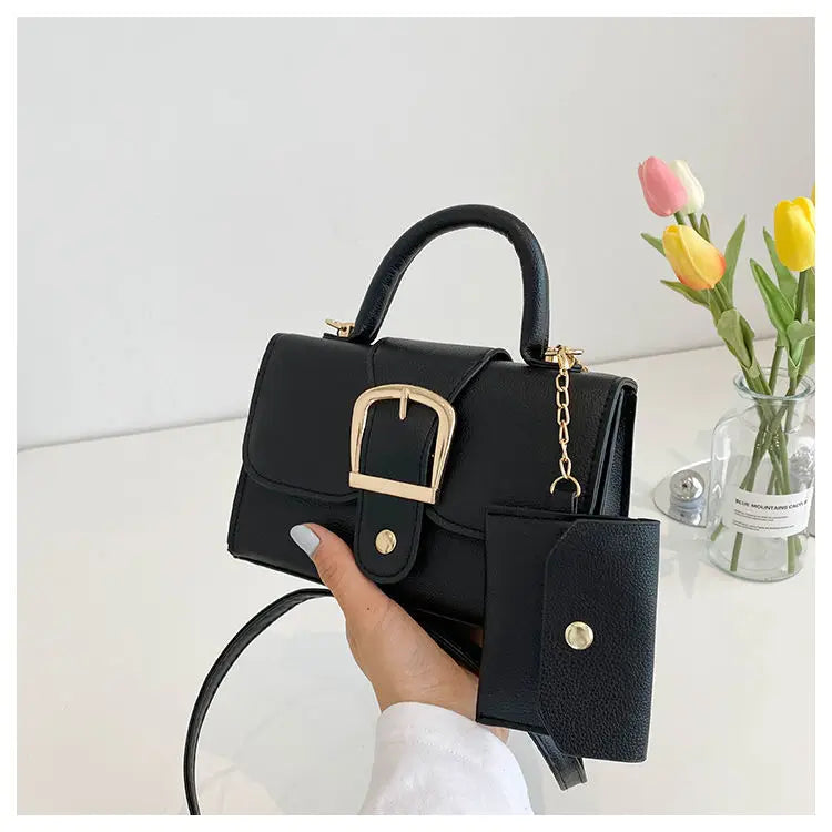 Vintage Orange Leather Shoulder Bags With Handle Mini Crossbody Bags