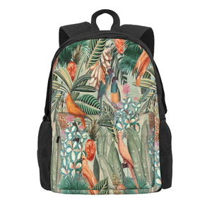 Orange Tropical Bird Jungle Backpacks Men's & Women's Bag