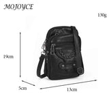 Vintage PU Crossbody Bag Soft Leather Female Shoulder Tote Retro Zipper