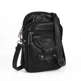 Vintage PU Crossbody Bag Soft Leather Female Shoulder Tote Retro Zipper