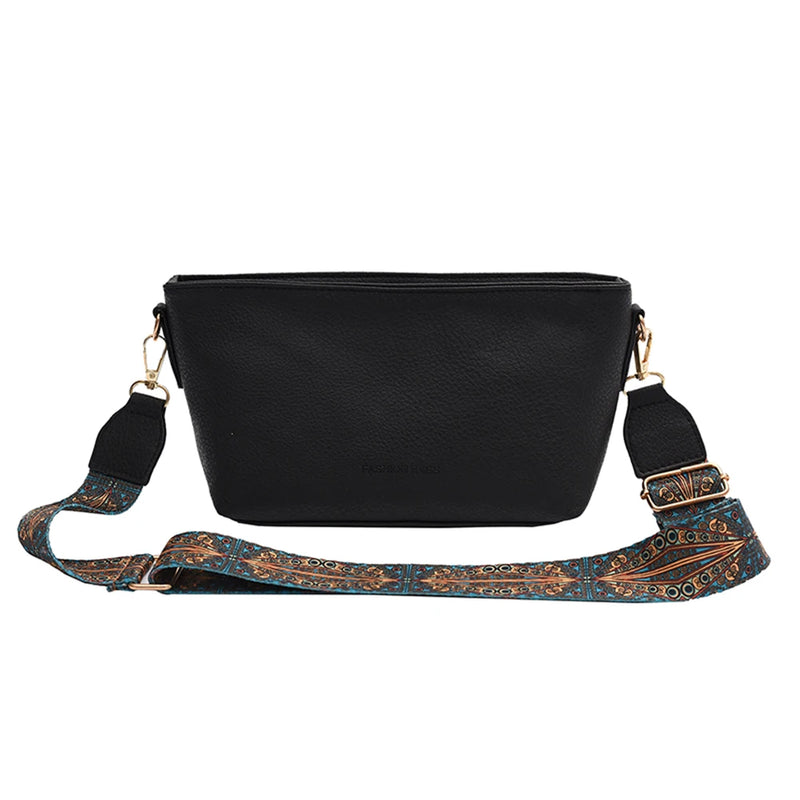 Vintage PU Lady Crossbody Shoulder Bag Solid Print