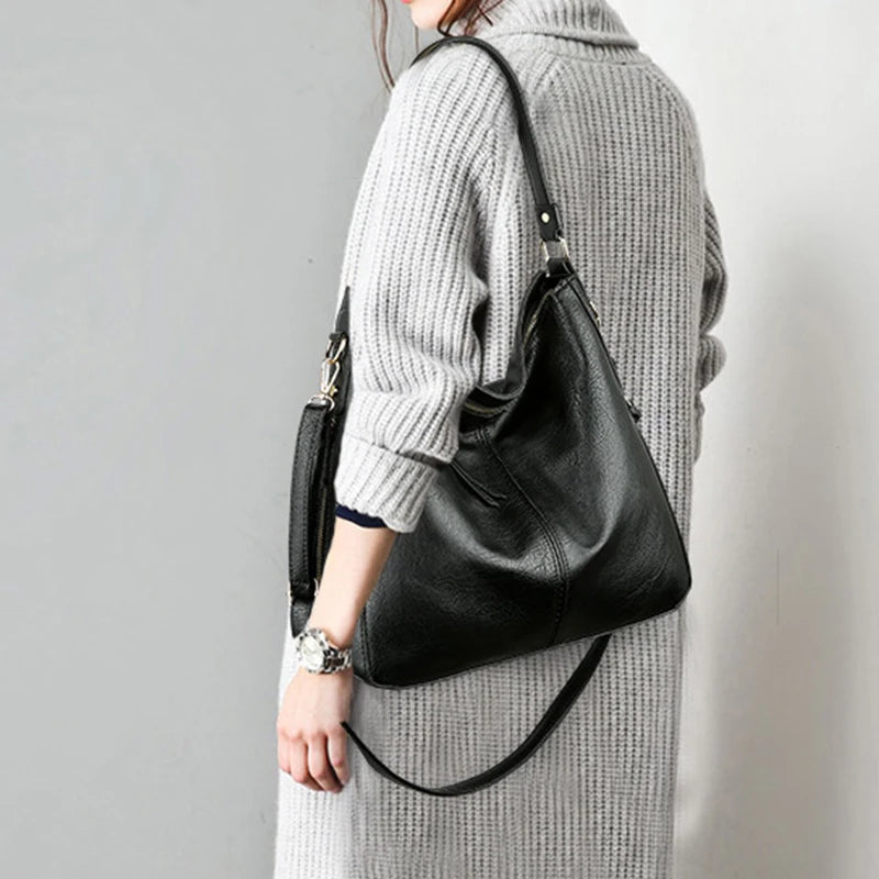 Vintage PU Leather Crossbody Bag Women's Shoulder Bag Top-handle Totes Bag