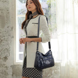 Vintage PU Leather Crossbody Bag Women's Bag Solid Shoulder Handbags