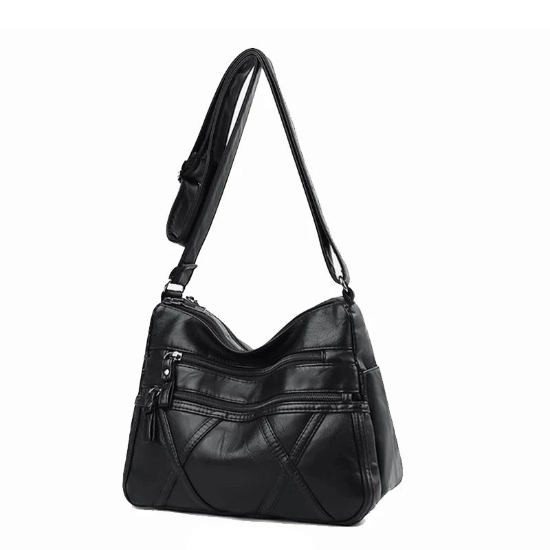 Vintage PU Leather Crossbody Bag Women's Bag Solid Shoulder Handbags