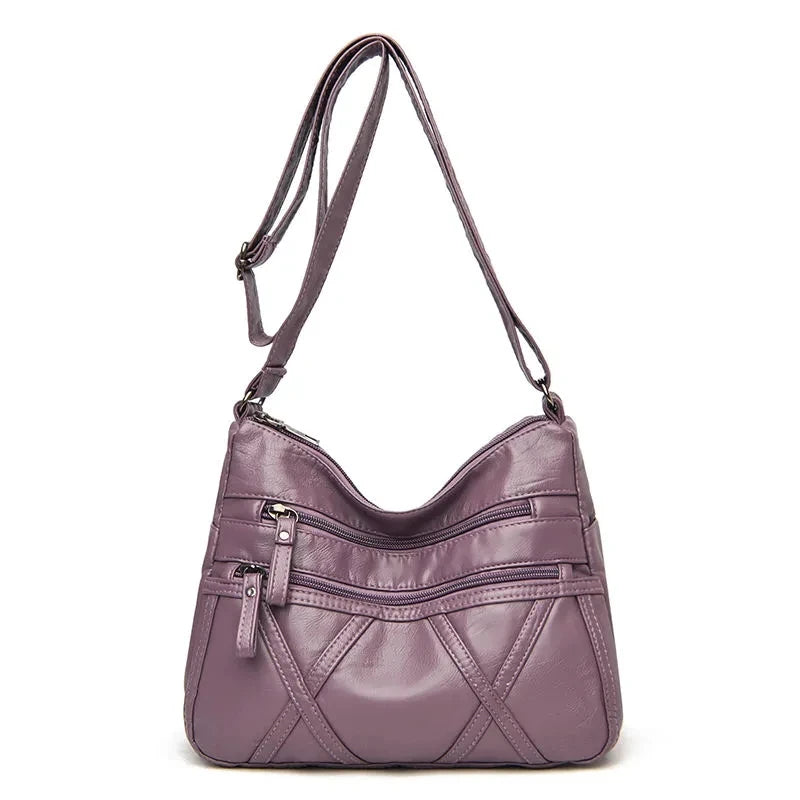 Vintage PU Leather Crossbody Bag Women's Bag Solid Shoulder Handbags