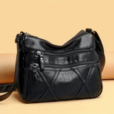Vintage PU Leather Crossbody Bag Women's Bag Solid Shoulder Handbags