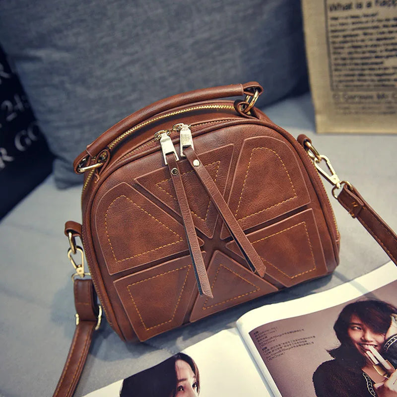 Vintage PU Leather Handbag for Women Girl Shell Messenger Bags