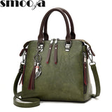Vintage PU Leather Tassel Handbag Crossbody Shoulder Bag
