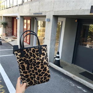 Vintage PU Leather Ladies Clutch Purse Handbags Leopard Mini Bucket Bag