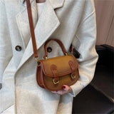 Vintage PU Leather Messenger Crossbody Bags for Women Travel Totes