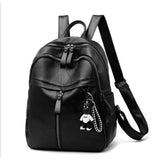Vintage PU Leather Outdoor Shoulder Bag Women's Shopping Backpack