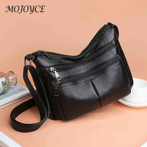 Vintage PU Leather Shoulder Bag Women Large Capacity Tote Handbag