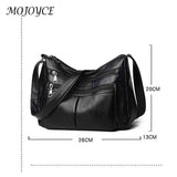 Vintage PU Leather Shoulder Bag Women Large Capacity Tote Handbag