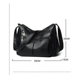 Vintage Leather Shoulder Bag Women Large Tote Handbag