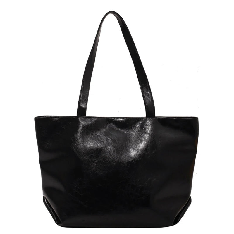 Vintage PU Leather Shoulder Bag Women Large Capacity Tote Handbags