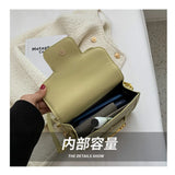 Vintage PU Leather Crossbody Square Bag Women's Small Handbag Armpit Bag