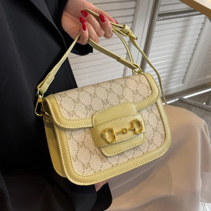 Vintage PU Leather Crossbody Square Bag Women's Small Handbag Armpit Bag