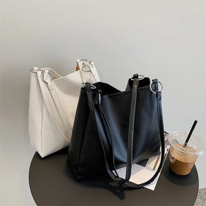 Vintage PU Leather Shoulder Shopping Bag Female Women Solid Durable Handbag