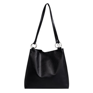 Vintage PU Leather Shoulder Shopping Bag Female Women Solid Durable Handbag