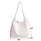 Vintage PU Leather Shoulder Shopping Bag Female Women Solid Durable Handbag
