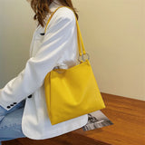 Vintage PU Leather Shoulder Shopping Bag Female Women Solid Durable Handbag