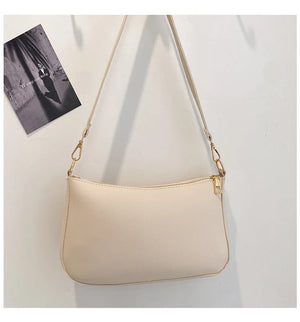 Vintage PU Leather Shoulder Bag Women Solid Handbags