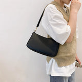 Vintage PU Leather Shoulder Bag Women Solid Handbags