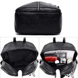 Vintage PU Leather Travel Women Shopping Backpack