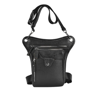 Vintage PU Leather Waist Pack Drop Leg Bag Multifunction Travel Fanny Waist Belt