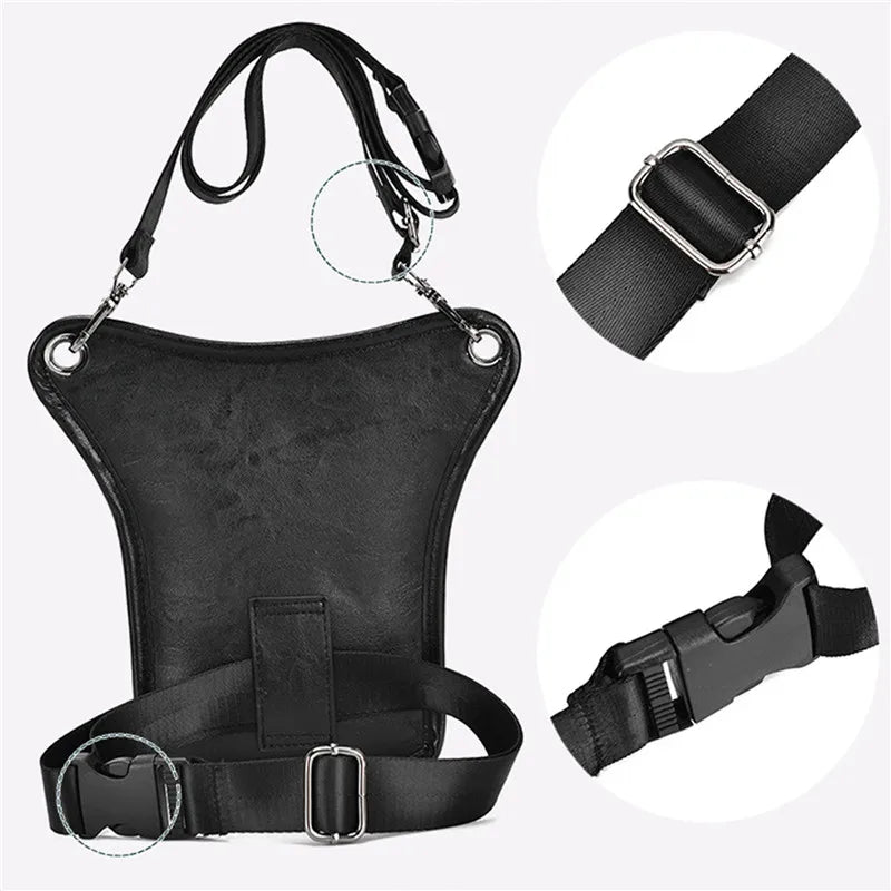 Vintage PU Leather Drop Leg Bag for Men Women
