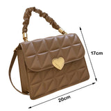 Vintage PU Leather Women Crossbody Bags Pleated Top-Handle Bags