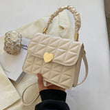 Vintage PU Leather Women Crossbody Bags Pleated Top-Handle Bags