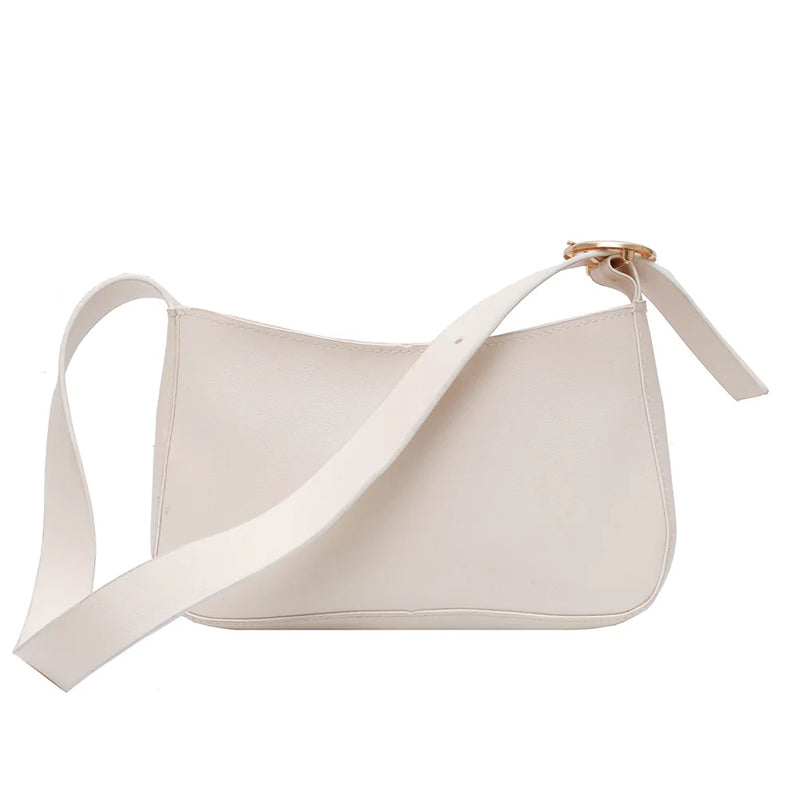 Vintage PU Leather Women Handbags Solid Female Retro Shoulder Bags