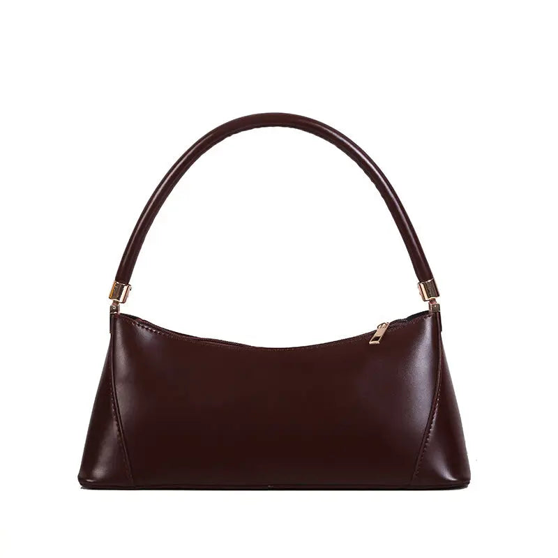 Vintage PU Leather Women Underarm Bag Solid Female Handbags Ladies Mini Tote