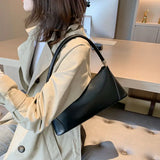 Vintage PU Leather Women Underarm Bag Solid Female Handbags Ladies Mini Tote