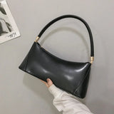 Vintage PU Leather Women Underarm Bag Solid Female Handbags Ladies Mini Tote